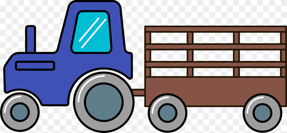 Tractor And Hay Wagon Clipart, Pickup Truck, Transportation, Truck, Vehicle Png Image