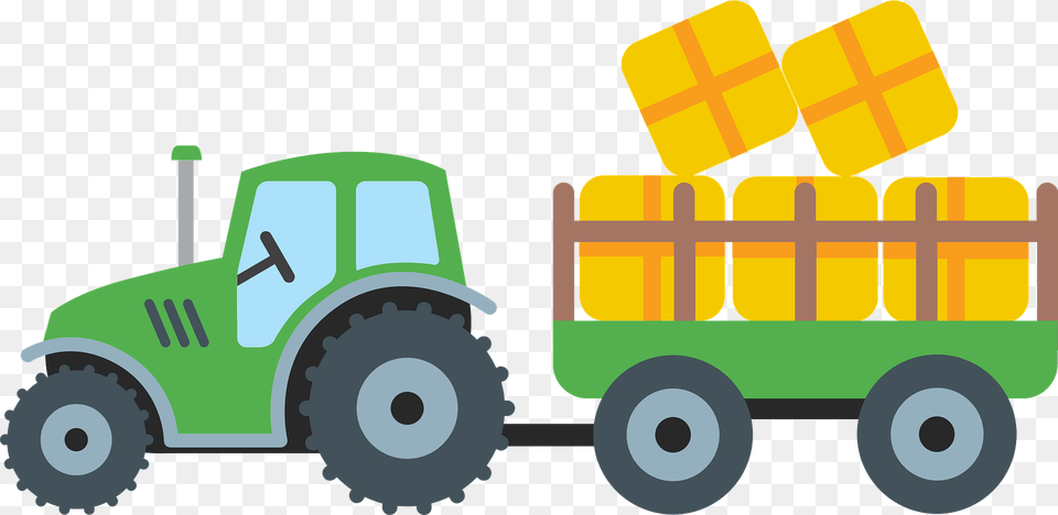 Tractor And Hay Wagon Clipart, Bulldozer, Machine, Wheel, Transportation Free Png Download