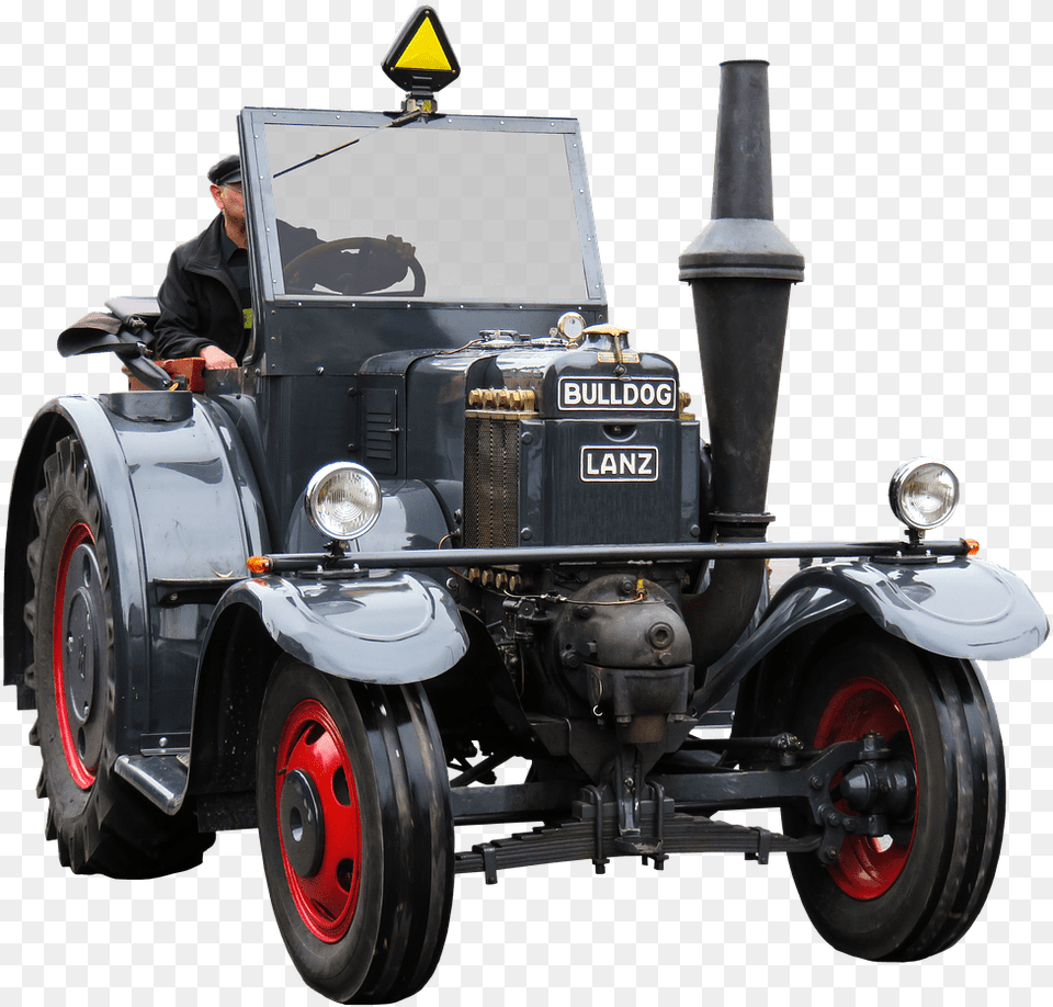 Tractor Bulldog Transparent Tractor, Wheel, Machine, Person, Man Free Png