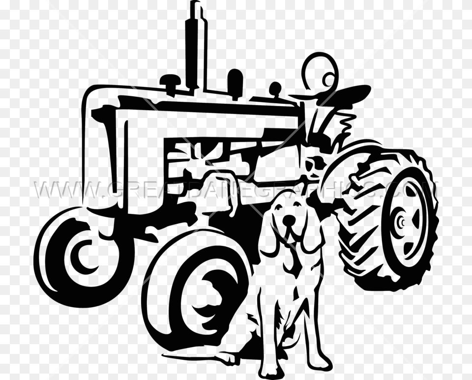 Tractor Dog Production Ready Artwork For T Shirt Printing, Vehicle, Transportation, Wheel, Machine Png