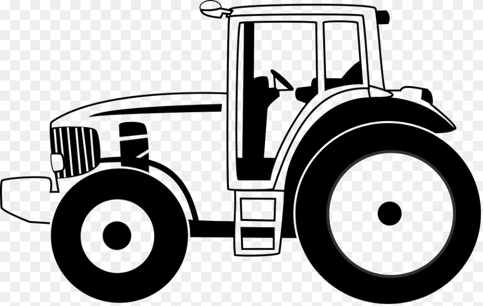 Tractor Outline Tractor Sticker, Transportation, Vehicle, Bulldozer, Machine Free Transparent Png