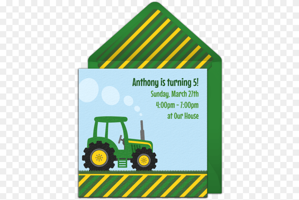 Tractor Theme Birthday Invitation, Nature, Agriculture, Countryside, Field Free Transparent Png