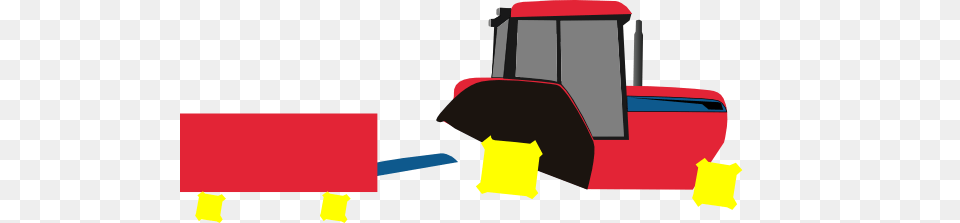 Tractor Trailer Red Clip Art, Bulldozer, Machine Png Image
