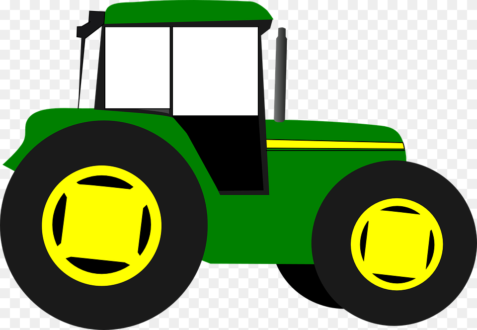 Tractor Trekker Farm Green Yellow Agriculture Tractor Clipart, Bulldozer, Machine, Transportation, Vehicle Free Png