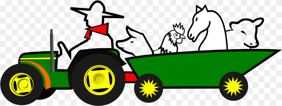 Tractor With Animals Clip Art, Plant, Grass, Animal, Machine Png Image