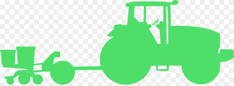 Tractor With Planter Silhouette, Bulldozer, Machine Free Transparent Png