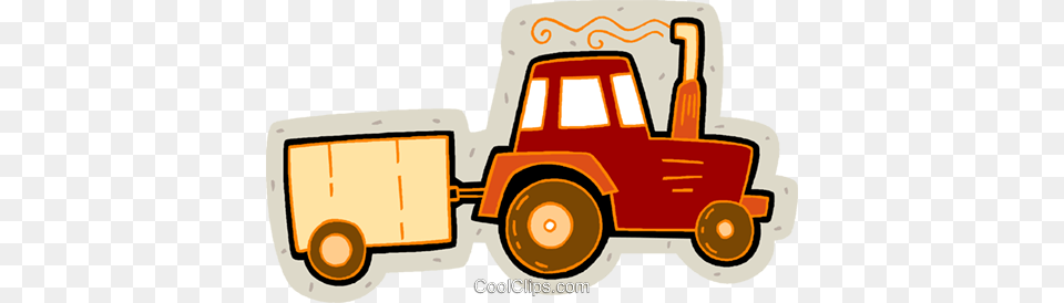 Tractor With Trailer Royalty Vector Clip Art Illustration, Bulldozer, Machine, Transportation, Vehicle Png Image
