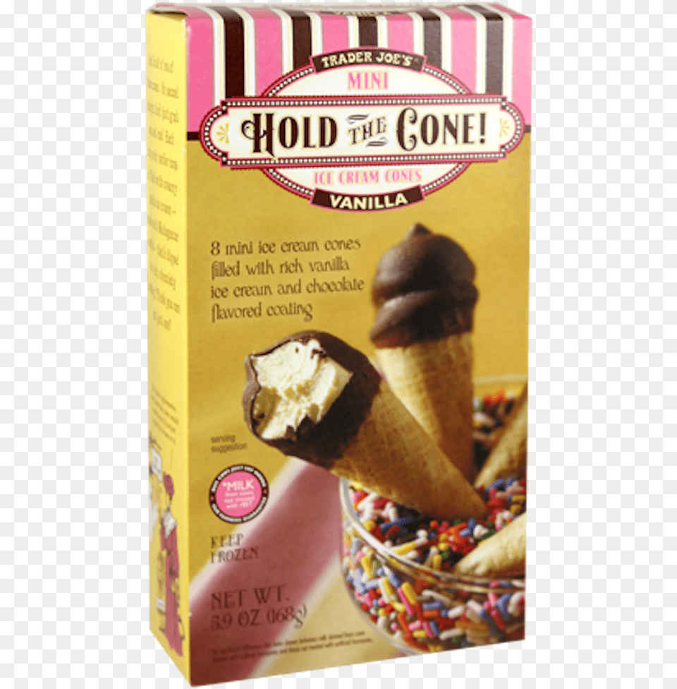 Trader Joe39s Hold The Cone Vanilla, Cream, Dessert, Food, Ice Cream Free Png Download