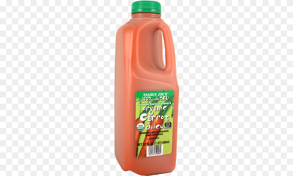 Trader Joe39s Organic Carrot Juice 32oz 3 Carrot Juice, Beverage, Food, Ketchup Png Image