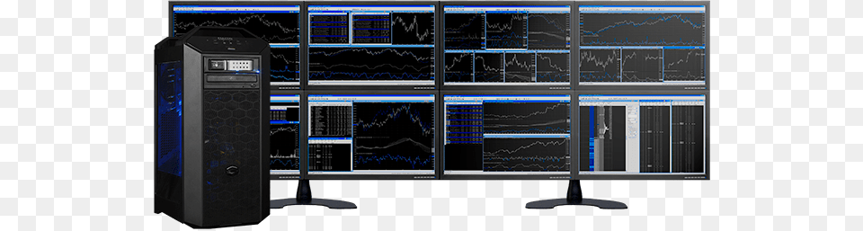 Trading Computers 8 Screen Trading Computer, Computer Hardware, Electronics, Hardware, Monitor Free Png