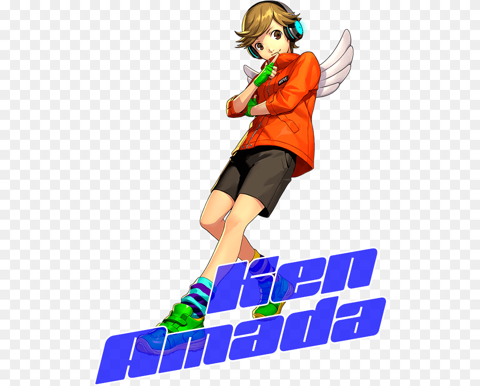 Trading In His Signature Earphones For Headphones Ken Persona 3 Dancing, Book, Publication, Comics, Adult Png