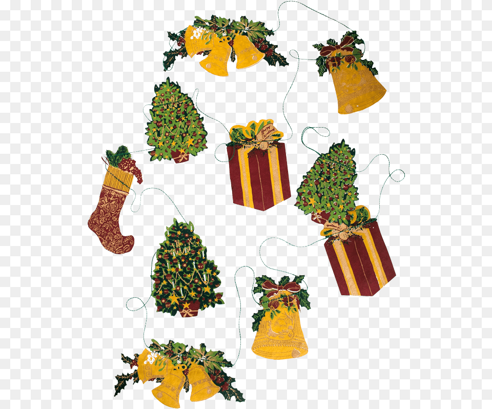 Traditional Christmas Garland Clip Art, Christmas Decorations, Festival, Plant, Potted Plant Free Png