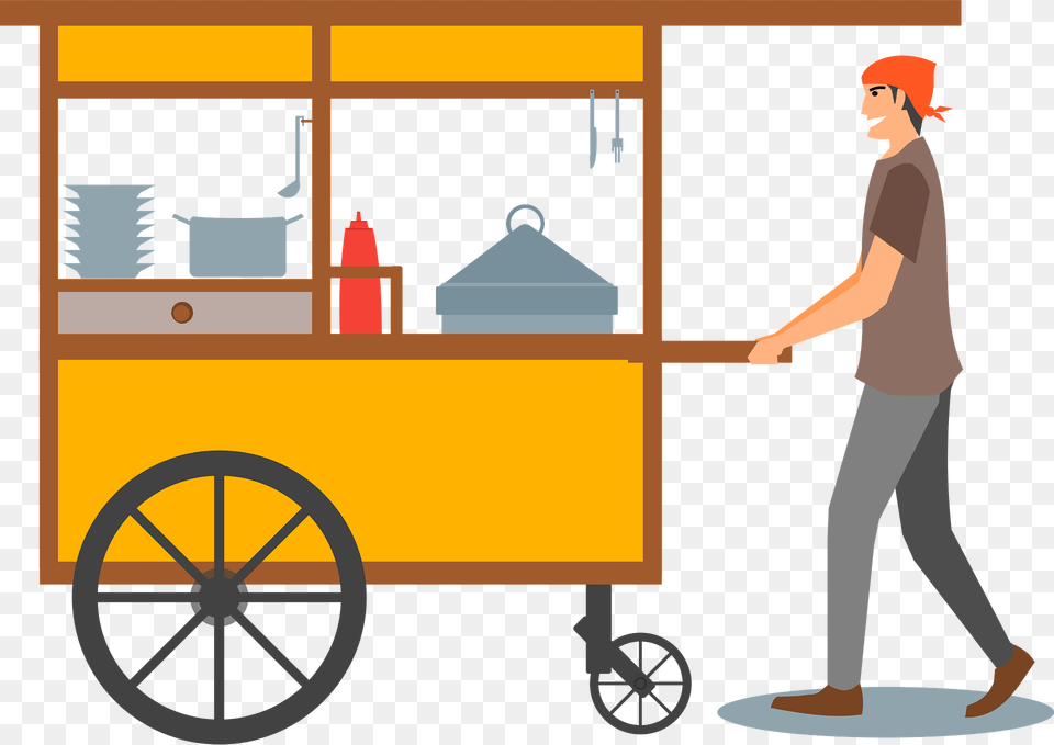 Traditional Culinary Food Truck Clipart, Adult, Person, Woman, Female Png