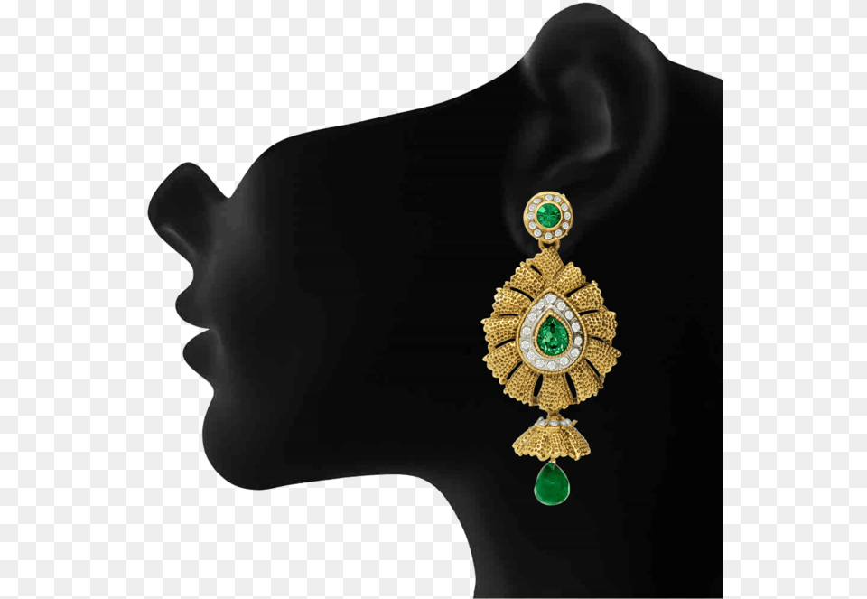 Traditional Ethnic Green Flame Dangler Earrings With Earrings, Accessories, Earring, Jewelry, Necklace Free Png Download