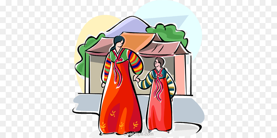 Traditional Korean Costume Royalty Vector Clip Art, Clothing, Dress, Gown, Formal Wear Png