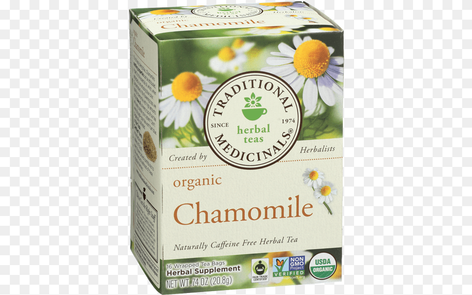 Traditional Medicinals Chamomile Organic Herbal Tea 16 Organic Chamomile Tea, Daisy, Flower, Herbs, Plant Free Png Download