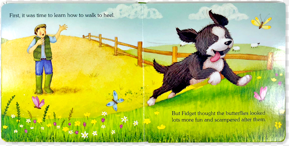 Traditional Padded Board Book Dog Catches Something, Publication, Comics, Person, Plant Png Image