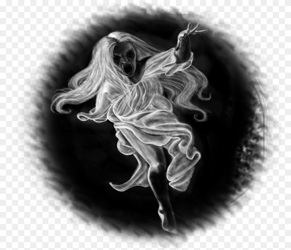 Traditional Painting Halloween Drawing Fantasy Watercolor Art, Smoke, Adult, Bride, Female Png Image