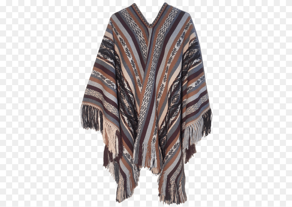 Traditional Peruvian Undyed Alpaca Poncho Quotfour Directionsquot Stole, Cloak, Clothing, Fashion, Coat Free Png