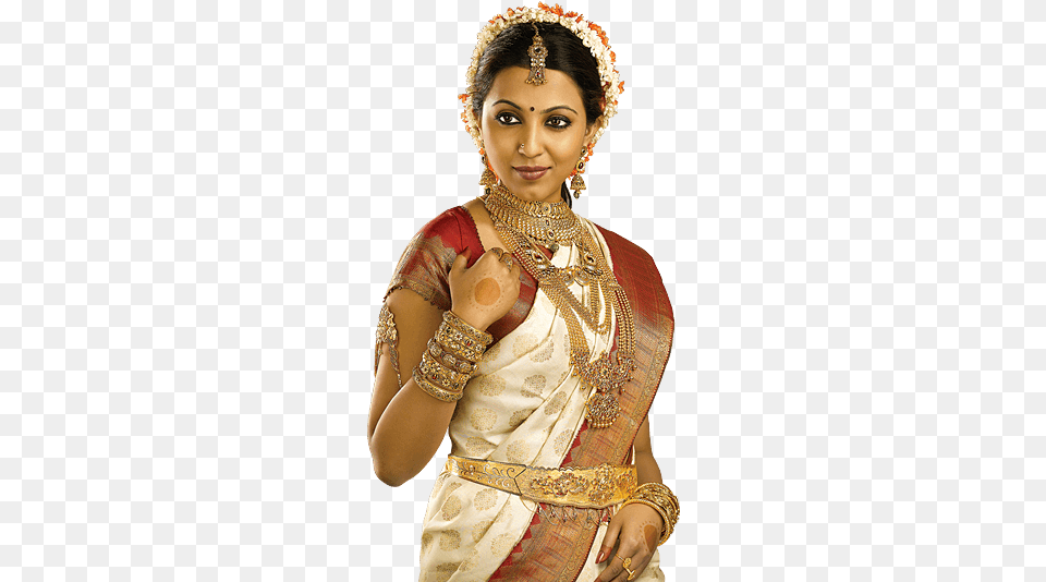 Traditional South Indian Bride Wearing Bridal Jewellery Dulhan With Jewellery, Accessories, Wedding, Person, Woman Free Transparent Png