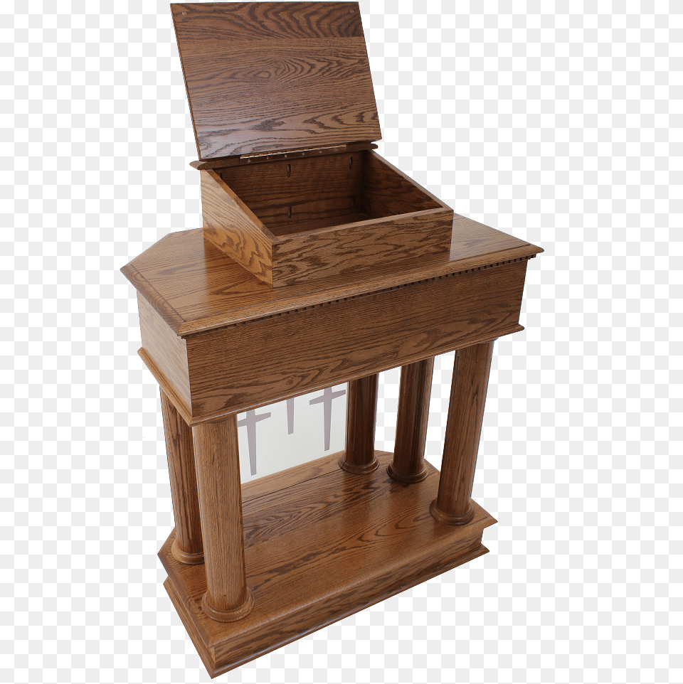 Traditional Style Open Wood Pulpit Chair, Plywood, Hardwood, Box, Furniture Free Png