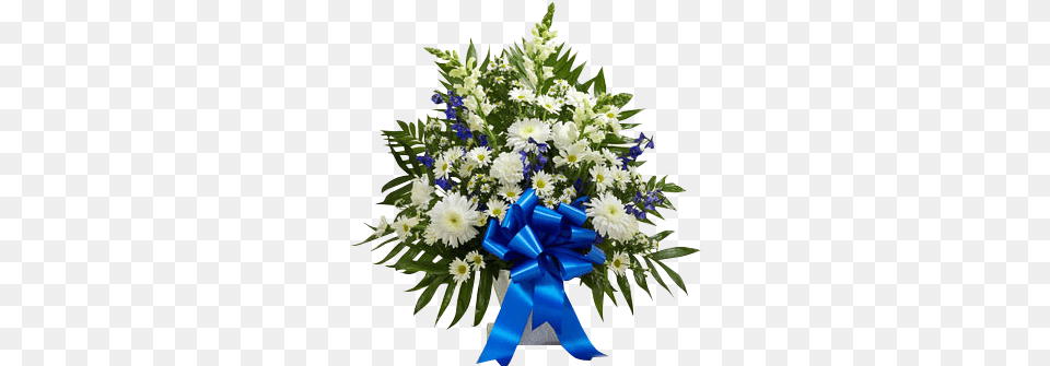 Traditional Sympathy Basket In Blue And White Sympathy Floor Basket, Flower, Flower Arrangement, Flower Bouquet, Plant Free Transparent Png