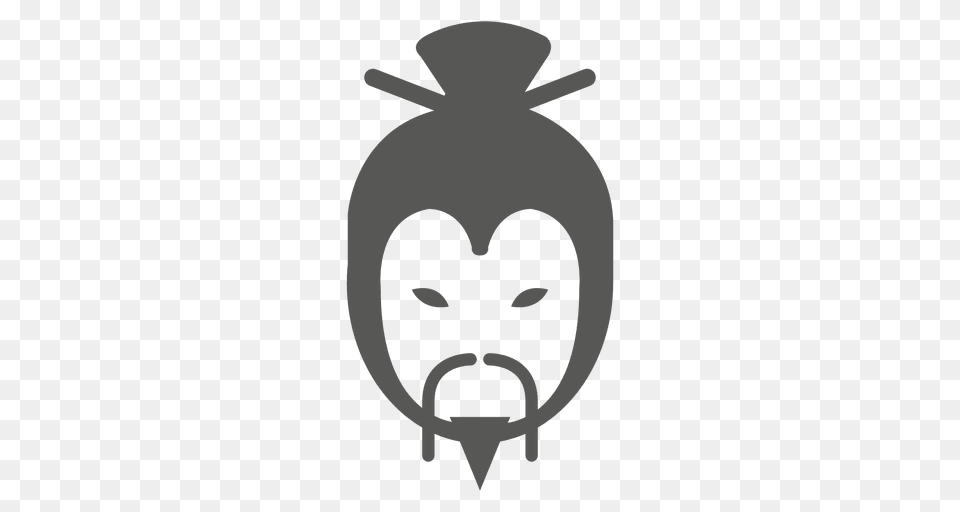 Traditoinal Japanese Face Silhouette, Green Free Png Download