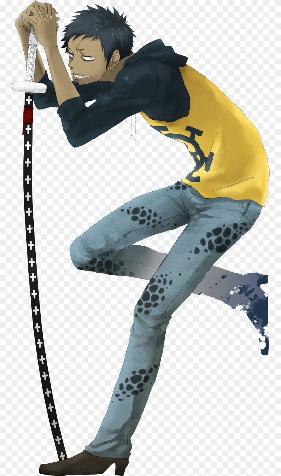 Trafalgar D Water Law, Weapon, Clothing, Sword, Pants Png Image