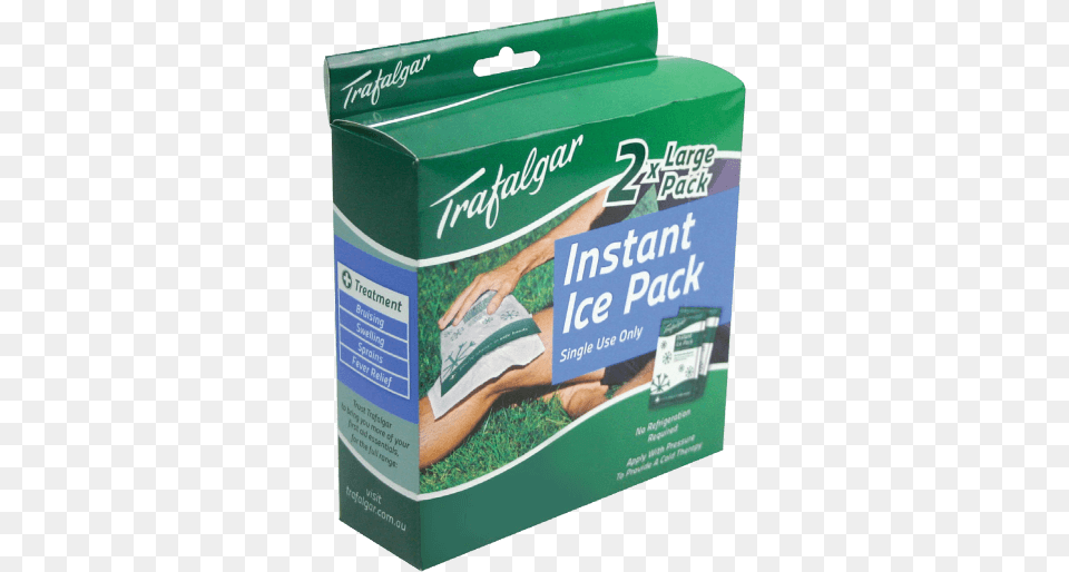Trafalgar Instant Ice Pack Large X2 Trafalgar Instant Ice Pack Large 2 Pack, Herbal, Herbs, Plant, Box Png Image
