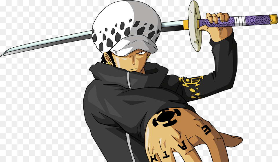 Trafalgar Law Trafalgar Law One Piece, Sword, Weapon, Person, Face Free Png Download