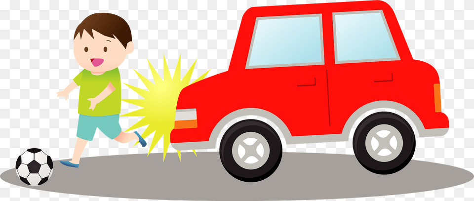 Traffic Accident Car Almost Hits Small Boy Clipart, Sport, Ball, Soccer Ball, Soccer Free Png