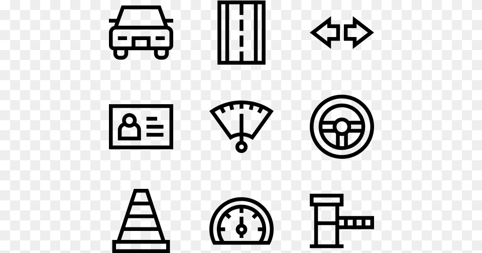 Traffic And Driving Mathematics Icon, Gray Png