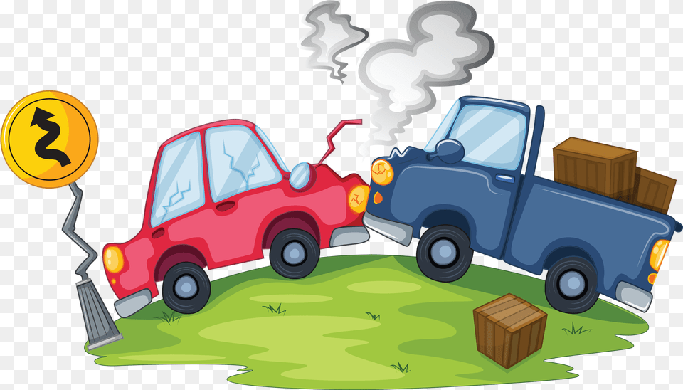 Traffic Clipart Dangerous Driving Animated Car Accident, Vehicle, Truck, Transportation, Pickup Truck Free Png Download