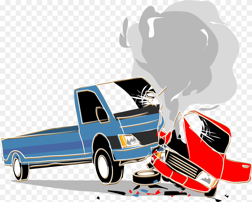 Traffic Collision Between A Truck And A Car Clipart, Pickup Truck, Transportation, Vehicle, Bulldozer Free Transparent Png