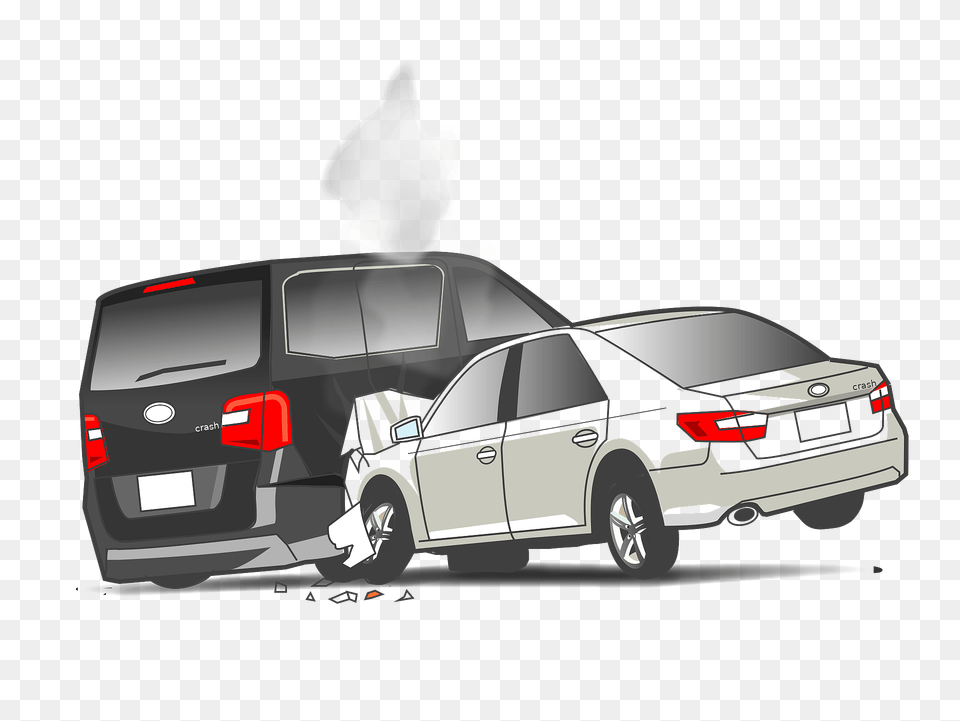 Traffic Collision Between A Van And A Car Clipart, Transportation, Vehicle, Sedan, Machine Free Png Download