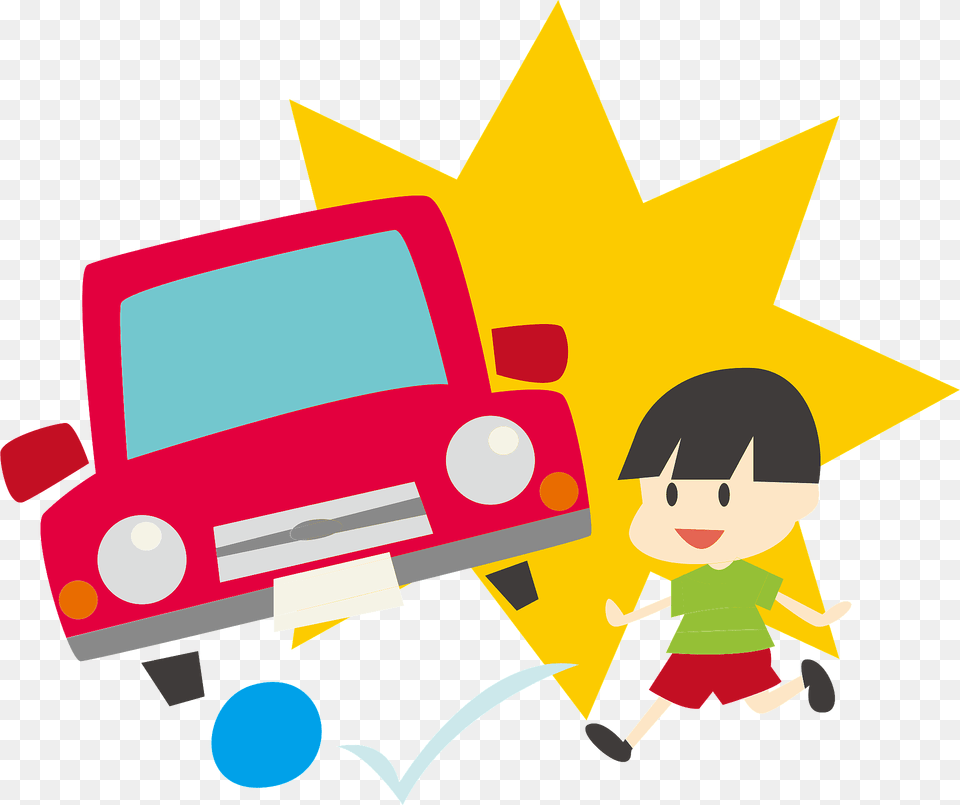 Traffic Collision Car Almost Hits A Small Boy Chasing His Ball Clipart, Baby, Person, Face, Head Png Image