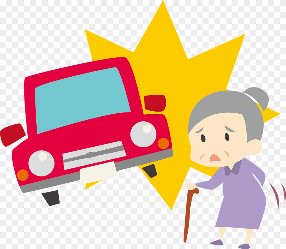 Traffic Collision Car Almost Hits An Old Woman Clipart, Baby, Person, Face, Head Png