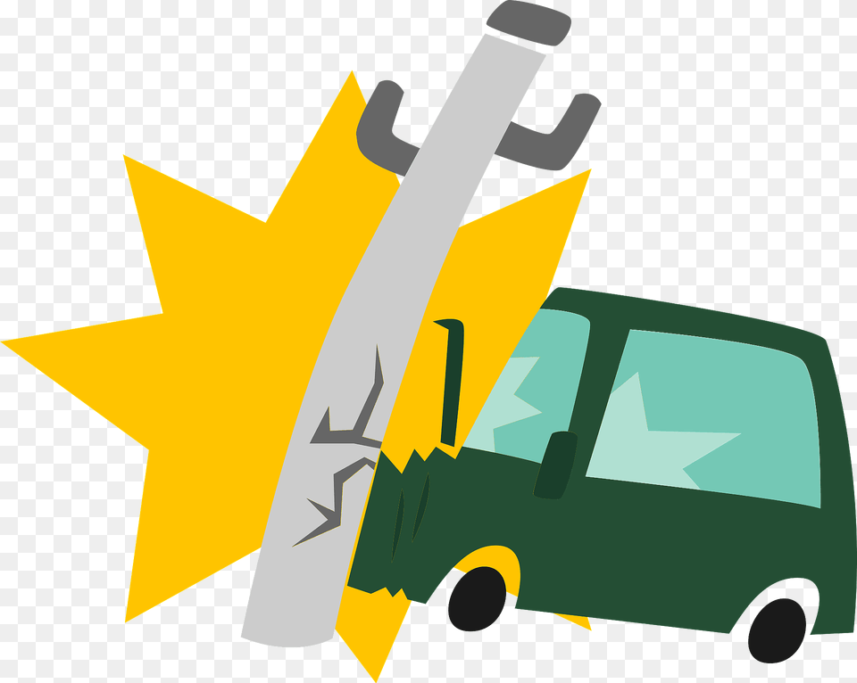 Traffic Collision Car Hit A Post Clipart Free Transparent Png