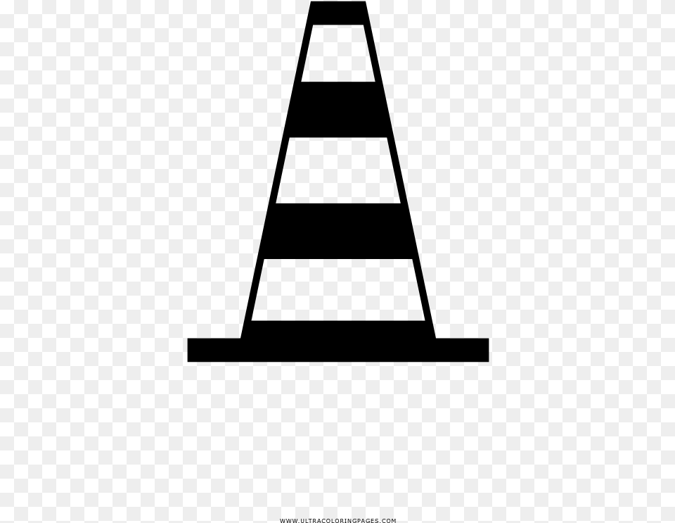 Traffic Cone Coloring, Gray Png