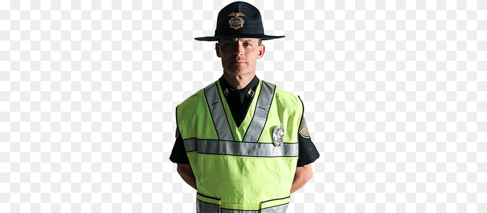 Traffic Control Security Guard Costume Transparent, Clothing, Hat, Vest, Adult Free Png Download