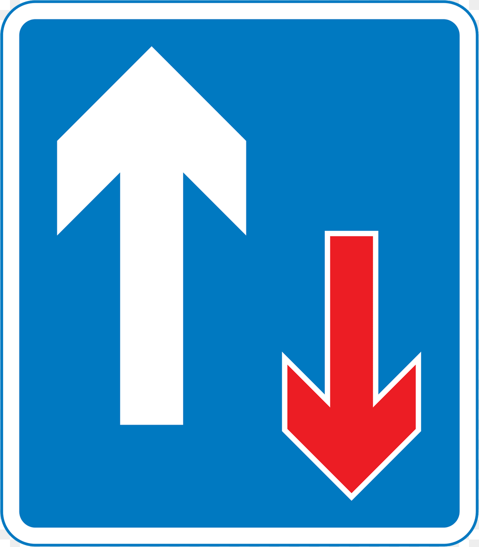 Traffic Has Priority Over Vehicles Coming From The Opposite Direction Clipart, Sign, Symbol, Road Sign, Electronics Png