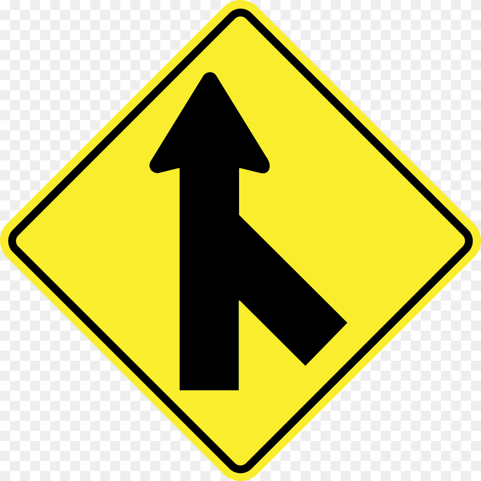 Traffic Merges Ahead Sign In Argentina Clipart, Symbol, Road Sign Png Image