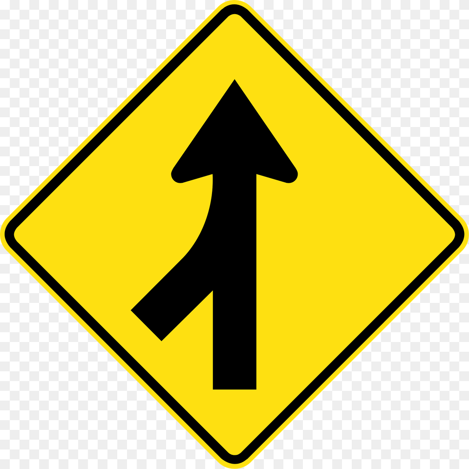 Traffic Merges Ahead Sign In Australia Clipart, Symbol, Road Sign Free Png Download