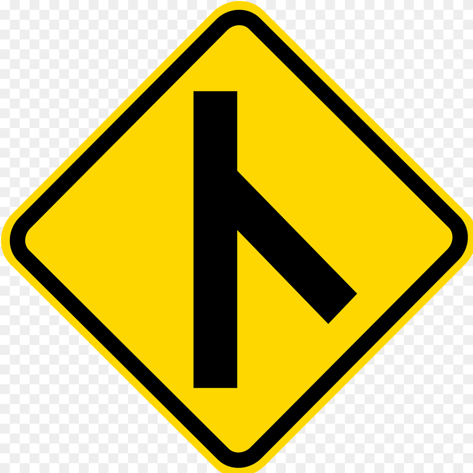 Traffic Merges Ahead Sign In Brazil Clipart, Road Sign, Symbol Free Png Download