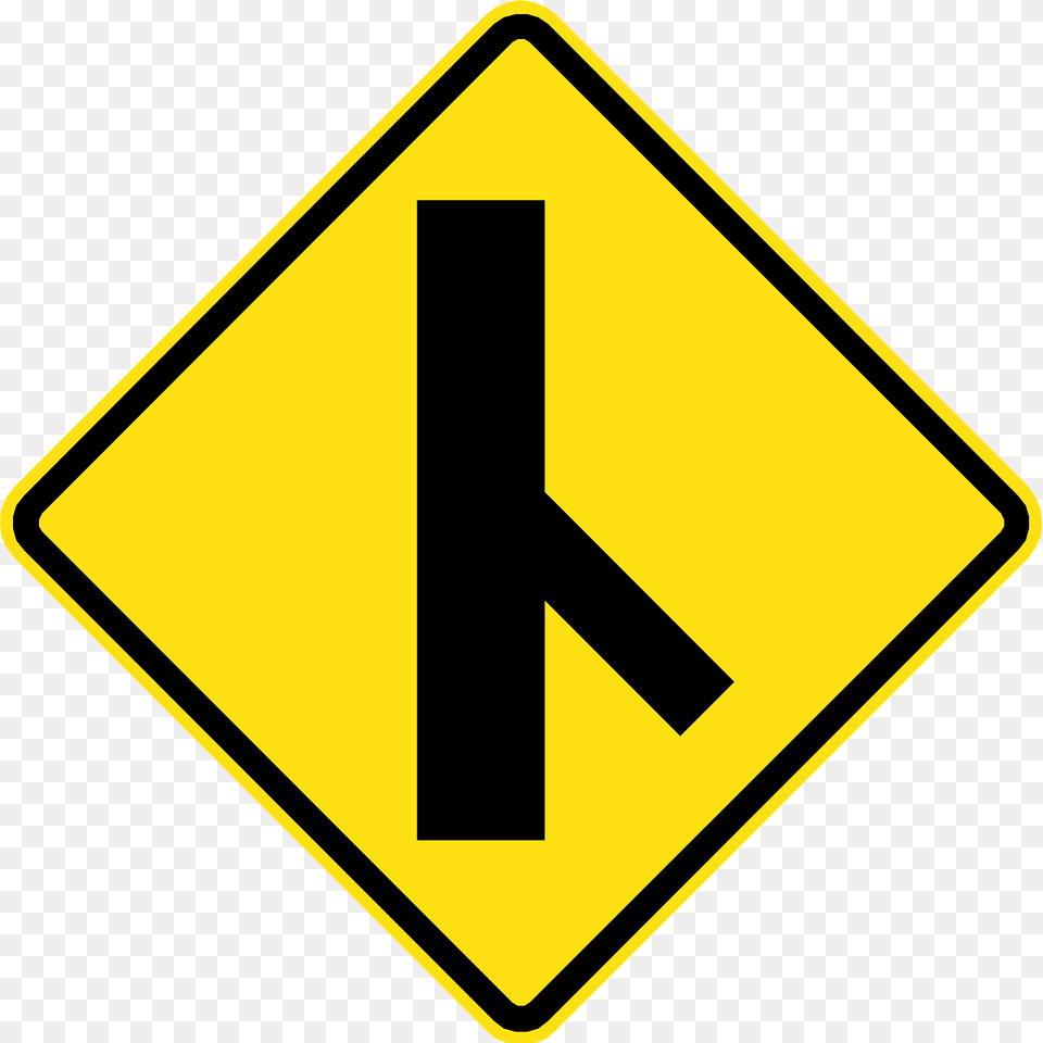 Traffic Merges Ahead Sign In Chile Clipart, Symbol, Road Sign Free Png