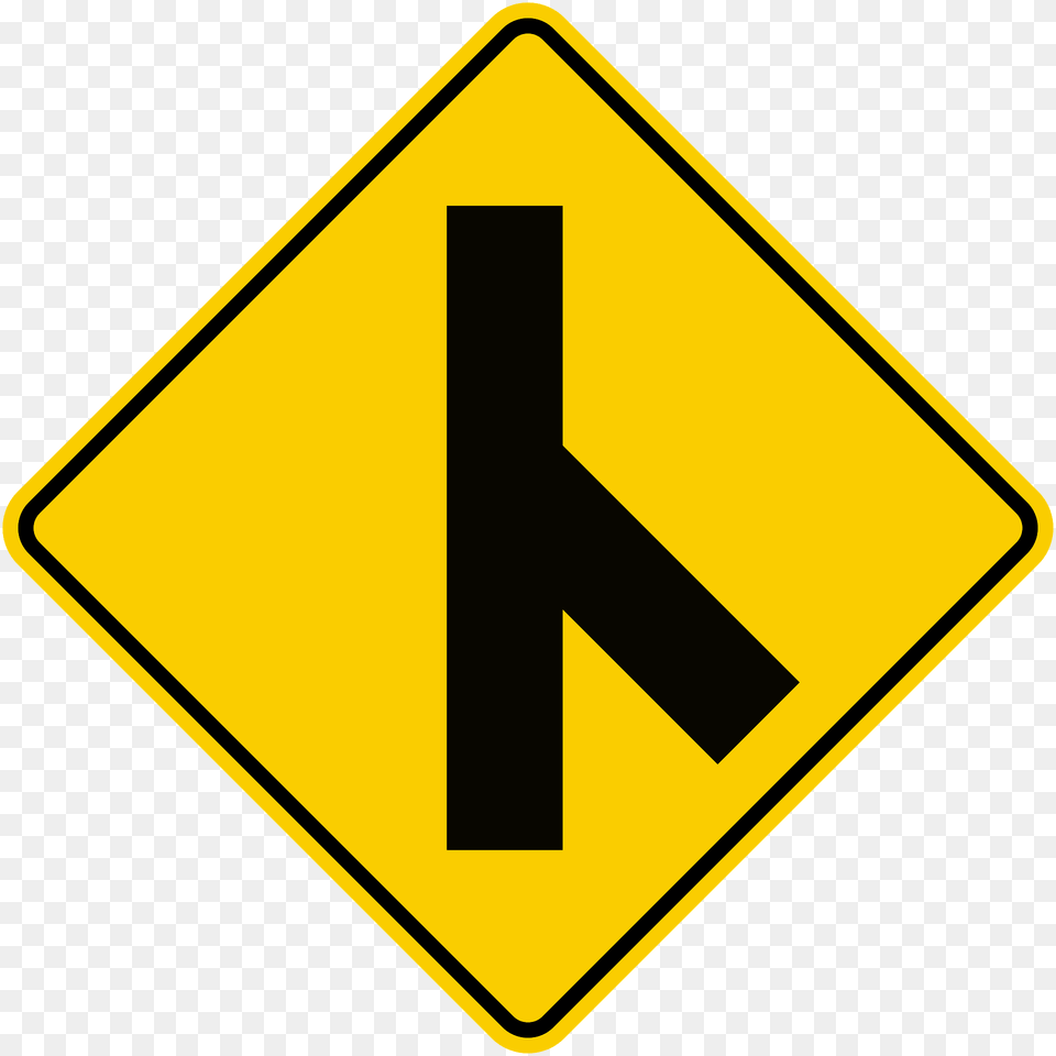 Traffic Merges Ahead Sign In Colombia Clipart, Symbol, Road Sign Free Png