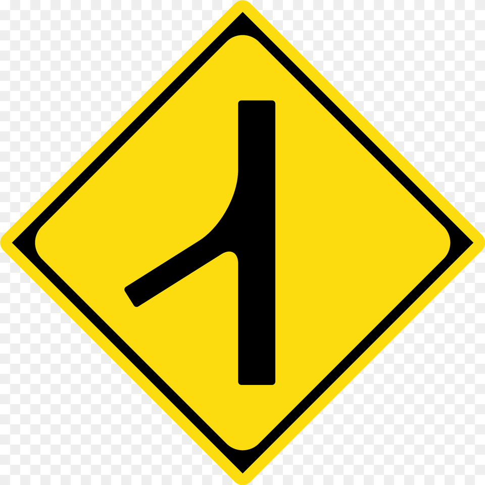 Traffic Merges Ahead Sign In Japan Clipart, Symbol, Road Sign, Blackboard Png Image