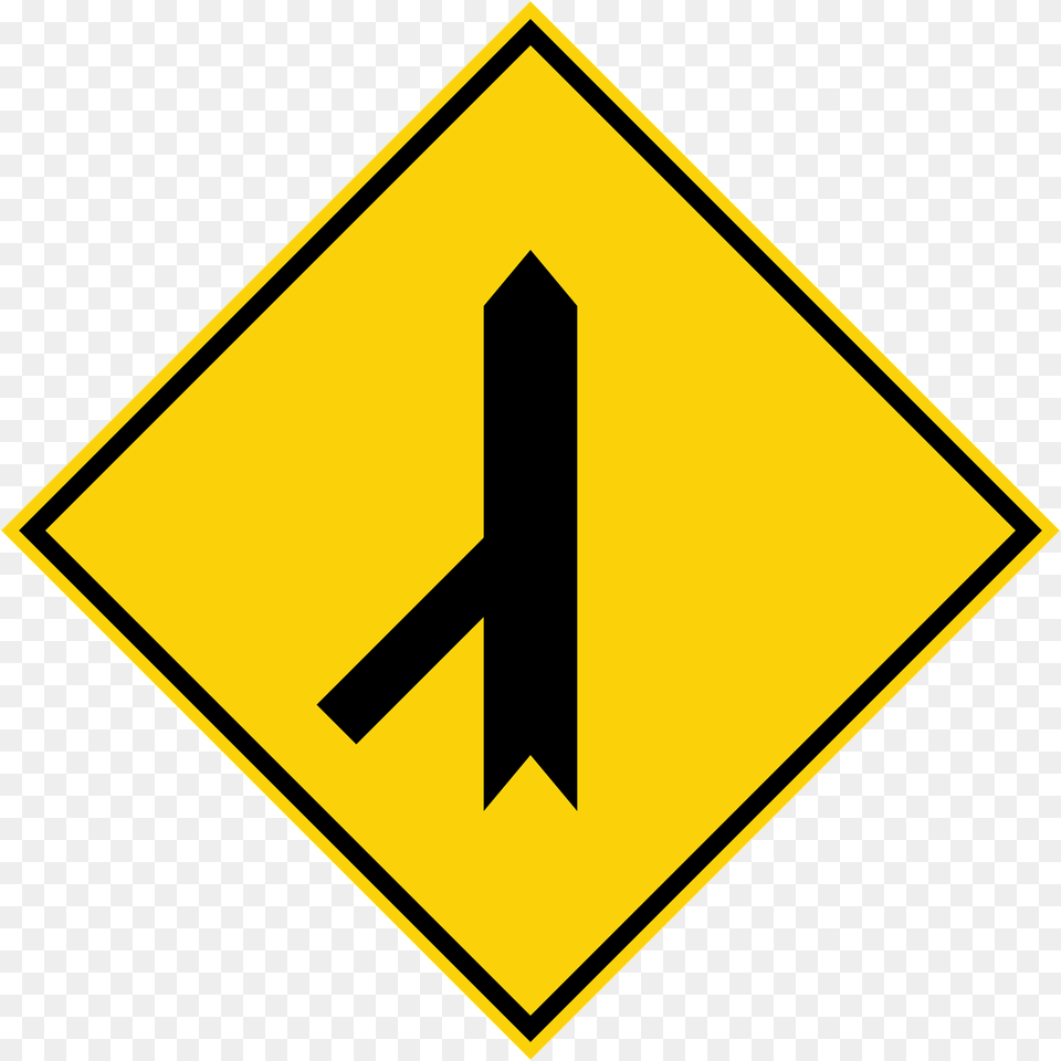 Traffic Merges Ahead Sign In Malaysia Clipart, Symbol, Road Sign, Blackboard Free Png