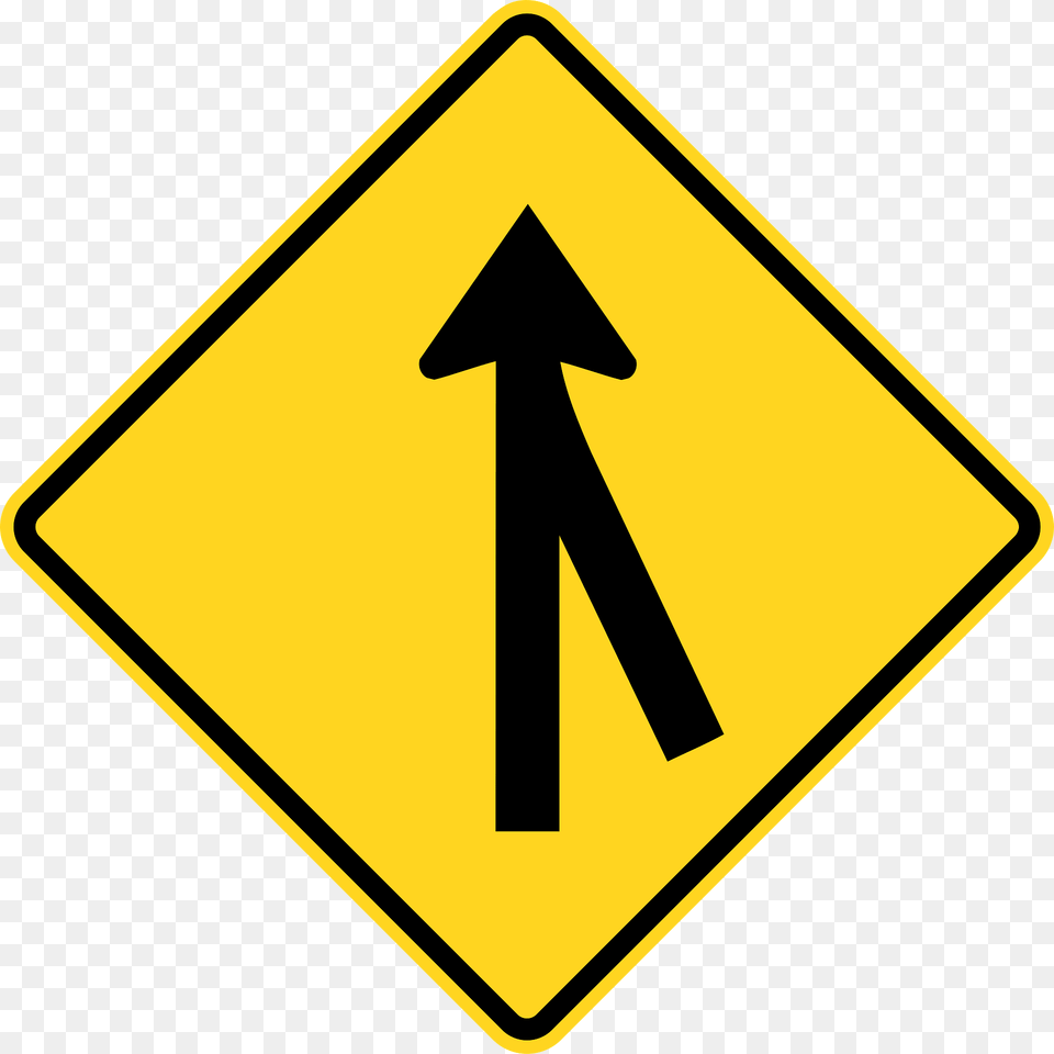 Traffic Merges Ahead Sign In Ontario Clipart, Symbol, Road Sign Free Png