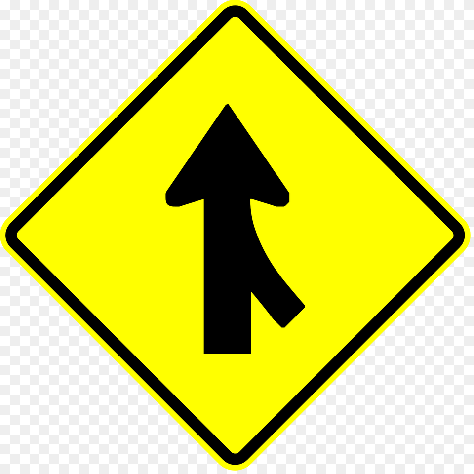 Traffic Merges Ahead Sign In Panama Clipart, Symbol, Road Sign Free Transparent Png